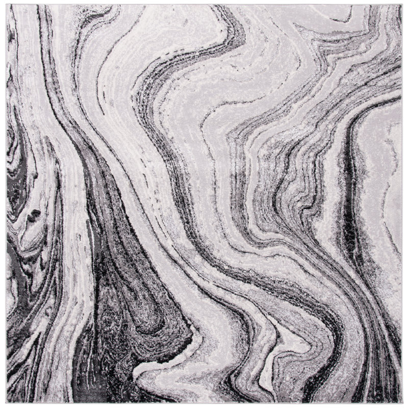 Tapis abstrait Dracut Performance, Carré 6 pi 7 po