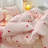 Pink And White Grid Comforter Set Love Heart Plaid Buffalo Check Gingham Pattern Microfiber Bedding Set Modern Cottage Preppy Decor Bedding For Women Girls-122511805-122511807