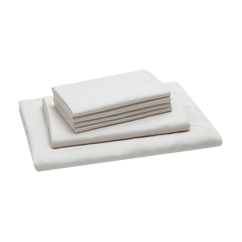 Ensemble de literie en microfibre embossée 6 pièces Vines, Ensemble de draps pour très grand lit avec quatre