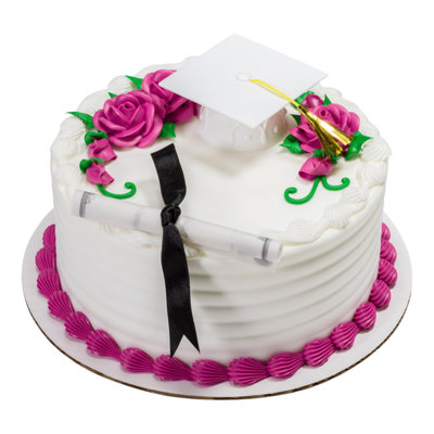 Graduation Cake Topper Set with Cap and Diploma