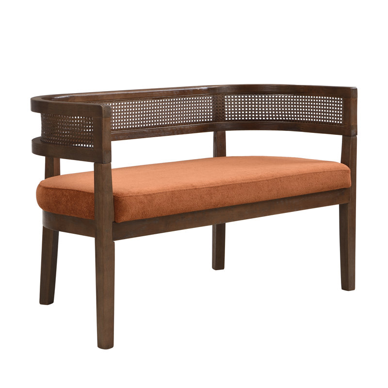 Causeuse Elio, Structure en polyester / noyer orange foncé