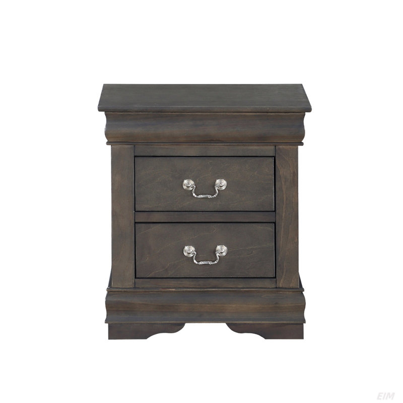Solid Pine Nightstand With 2 Drawers