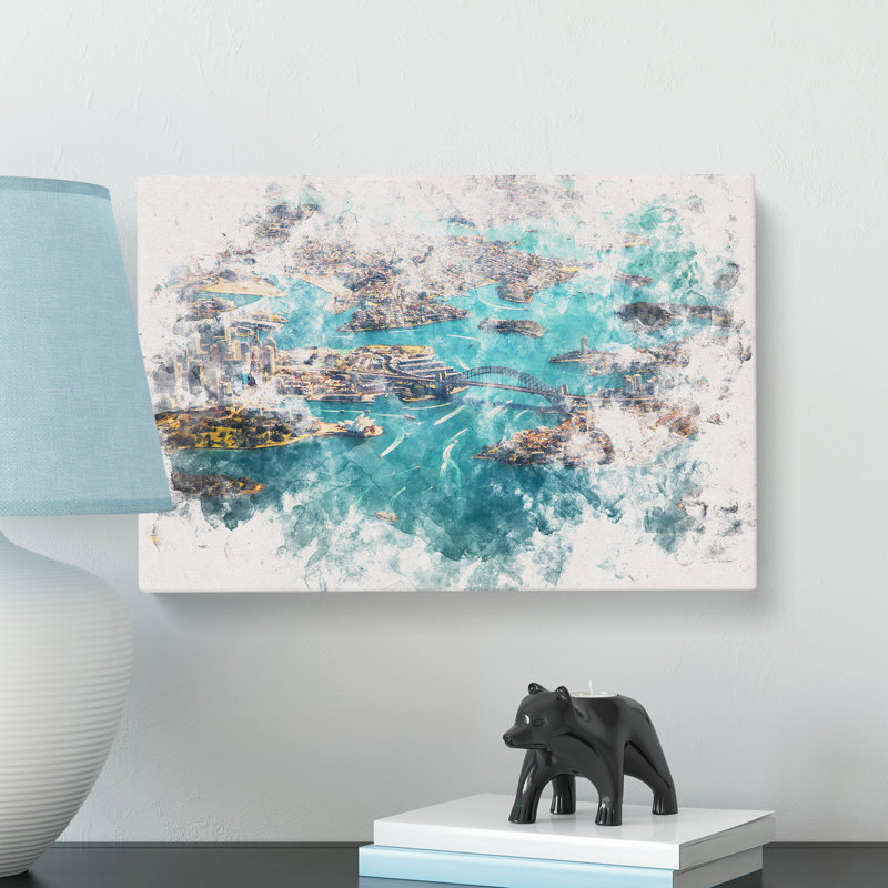 Birds Eye View Of Sydney Australia - Wrapped Canvas, 50cm H x 76cm W x 3cm D