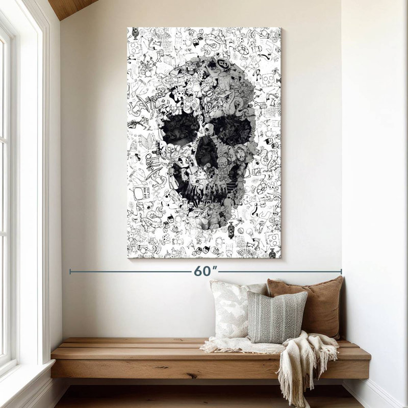 Kerner Doodle Skull, 51" H x 34" W