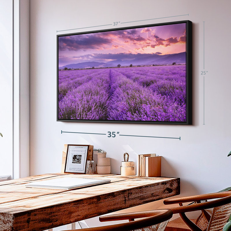 «Lush Lavender Field», reproduction sur toile, H 25 po x l 37 po