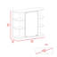 Pharmacie, miroir à six tablettes extérieures, trois tablettes internes - gris clair-75646526