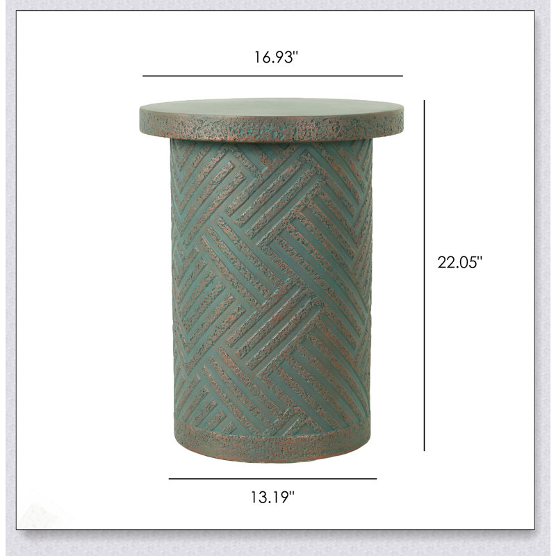 Table de bout d'extérieur en ciment pour patio et jardin, petite table d'appoint ronde moderne, table d'appoint durable et résistante aux intempéries