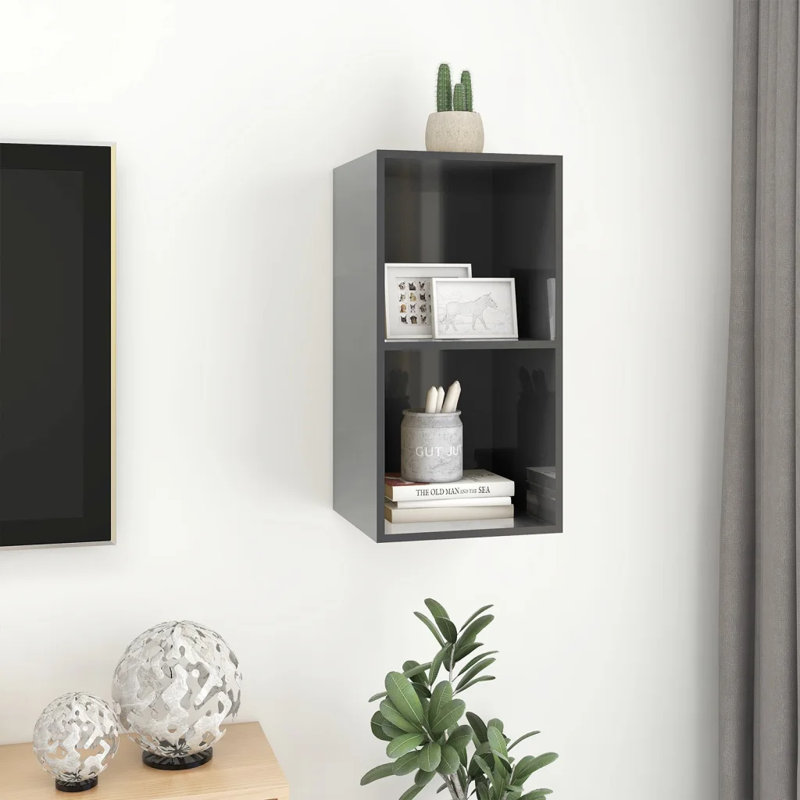 Dellatorre Cube Shelf, High Gloss Grey