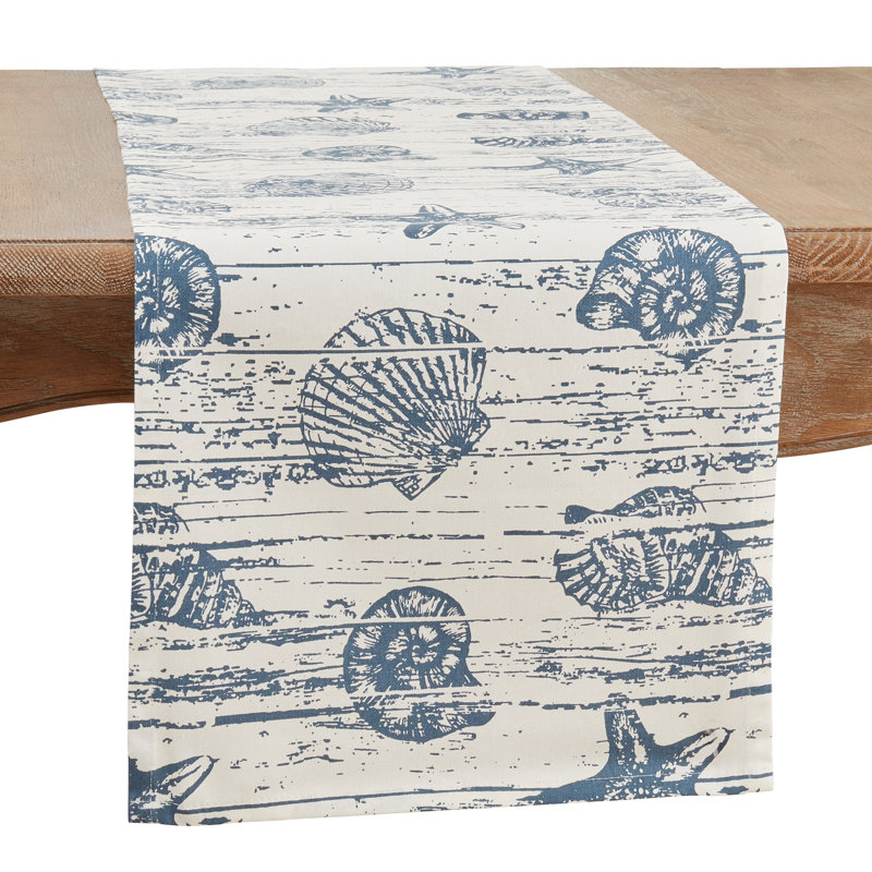 Aeroome Geometric 100% Cotton Table Runner, 72" L x 14" W
