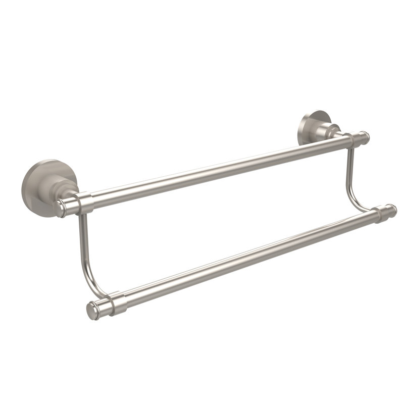 Porte-serviettes mural double Arviso, Nickel satiné