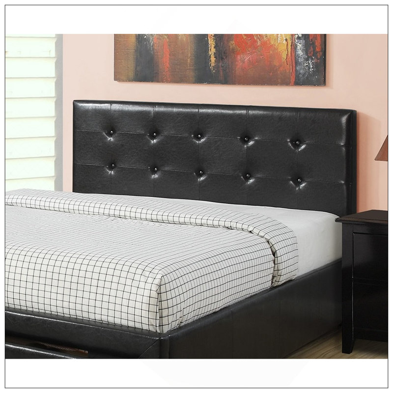 Rembourrage en similicuir pour lit double, Noir