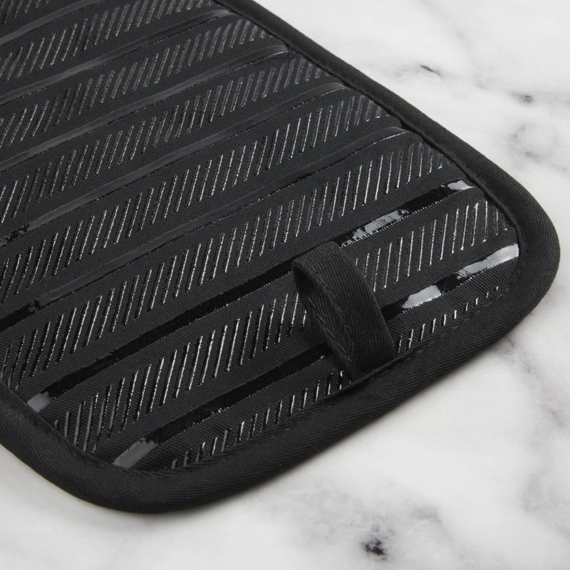 KitchenAid Albany Pot Holder Set, Onyx Black