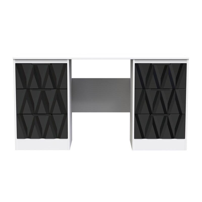 Besmir Dressing Table, Deep Black/White