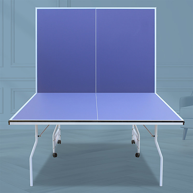 9Ft Mid-Size Table Tennis Table Foldable & Portable Ping Pong Table Set For Indoor Games With Net