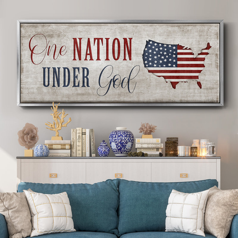 One Nation Under God - Toile encadrée, H 20 po x l 50 po
