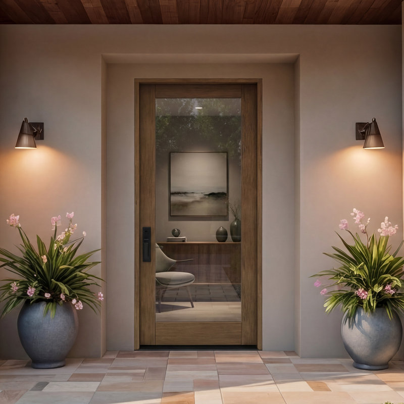 Porte d'extérieur 96 po Slab Acajou, 36" x 96" [36" Door]