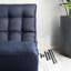 Fauteuil inclinable - rembourré de lin, chambre à coucher bleue ergonomique pliable, écoénergétique bleu marine