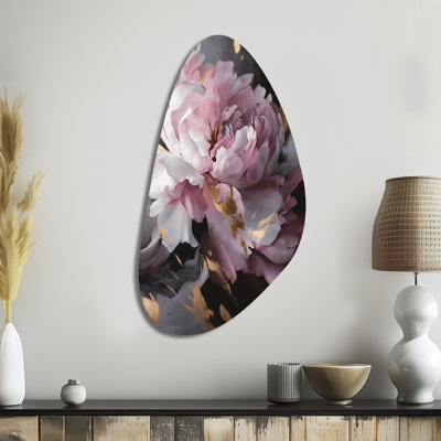 Highworth - Peonies Fall Shape Assymterical Metal Wall Art