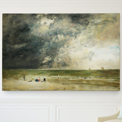 «The Beach at Trouville» par Claude Monet, reproduction d'art sur toile tendue
