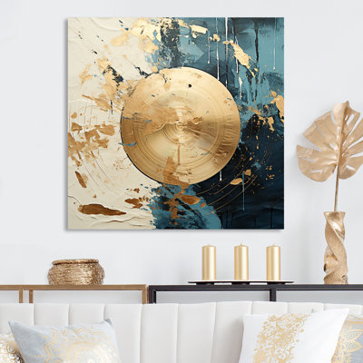 Gold And Green Vinyl Record Melody II - Vinyl Records Metal Wall Art
