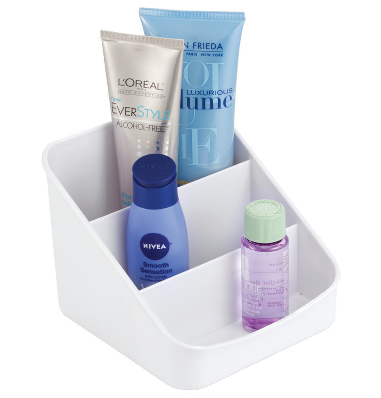 Compact White Plastic 3-Tier Herb and Spice Organizer