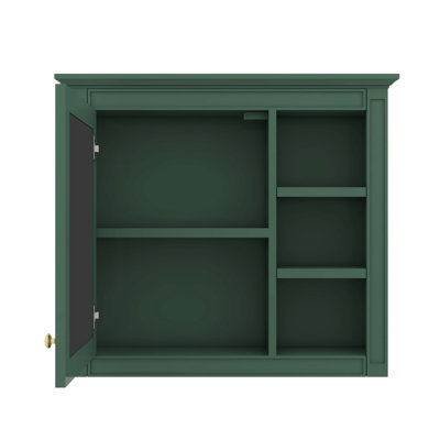 30'' X 28'' Medicine Cabinet With Mirror, Wall-Hanging Bathroom Storage,With 3 Open Shelves, Cabinet With Reflective Door