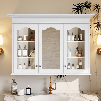 Wall-Mounted 2-in-1 Bathroom Mirror Cabinet with Ample Storage, Perfect for Small Spaces and Modern Decor