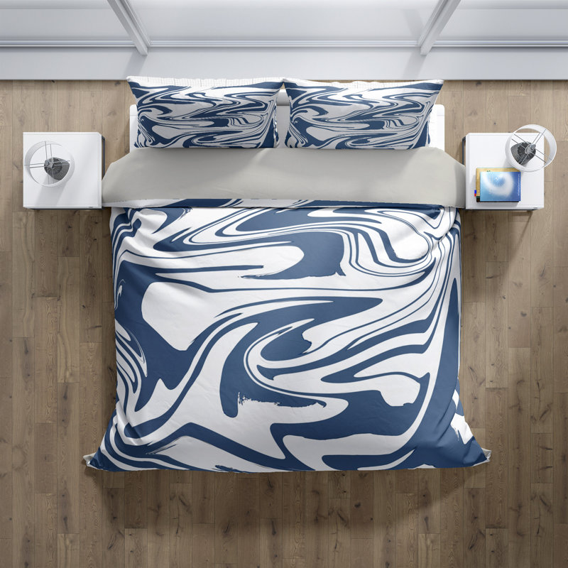 Polyester Abstract Duvet Cover, King Duvet Cover + 2 Shams