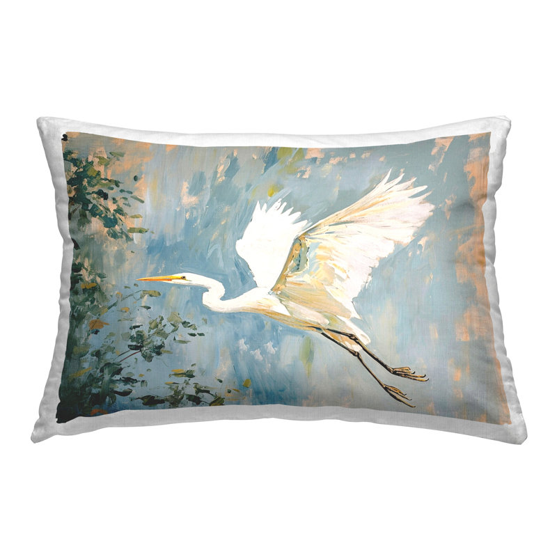 Coussin décoratif imprimé Heron in Flight par Ramona Murdock