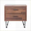 Table basse en noyer avec 2 tiroirs et pieds élégants en épingle à cheveux - peu encombrante pour le salon-623848846