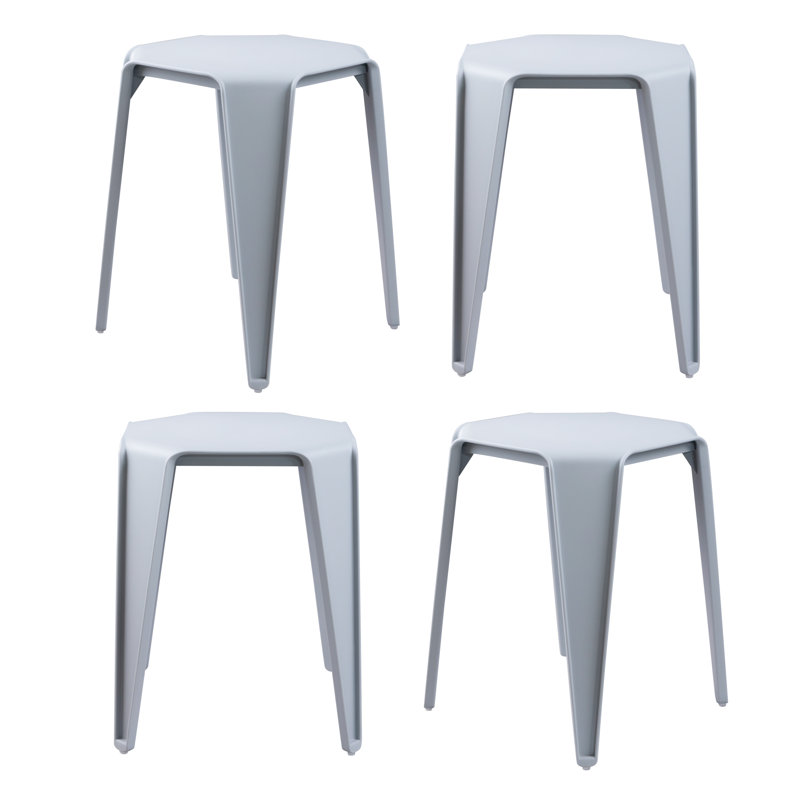 Eiven Plastic Accent Stool, Gray