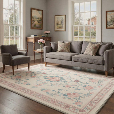 Tapis rose / beige / vert Allsop Verdant Floral