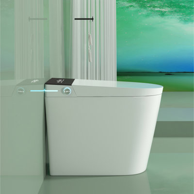 Modern Smart Bidet Toilet Function Unit - Auto Open/Close, Flush, Heated Seat, Warm Air Dry Bathroom Dry, Compact Design