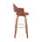 Romarin Swivel Counter or Bar Height Bar Stool with Arms and Footrest in Faux Leather, Wood-879254841-879254842-879254836