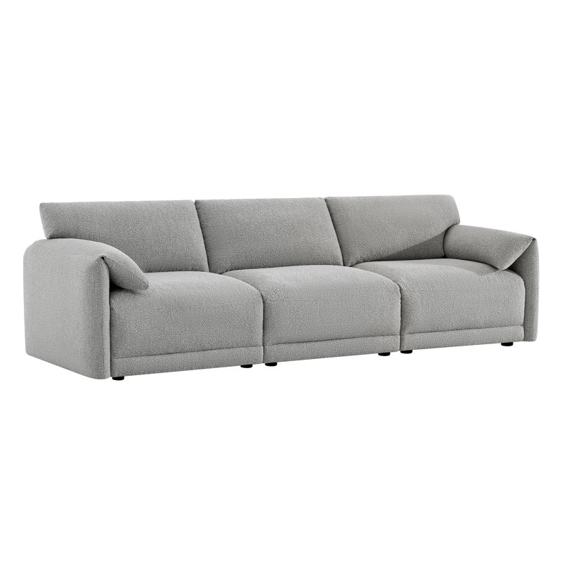 Bodhild 115.7'' Boucle 3-Piece Modular Sofa, Gray