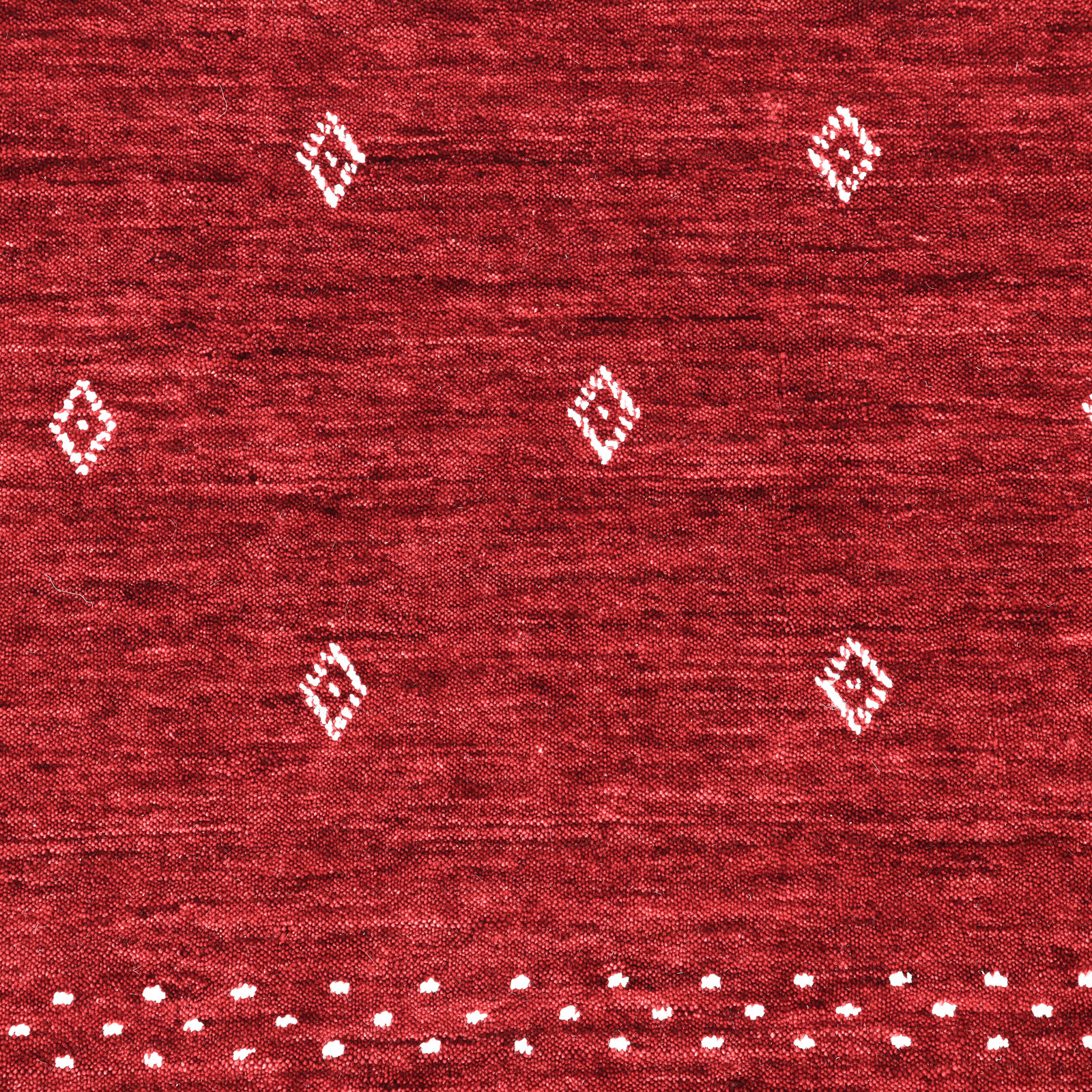 Simi Hand-Woven Geometric Cotton Wool Rug, Runner 2'6" x 8', Red