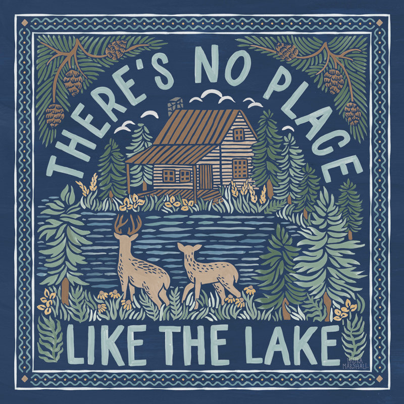«Hitomi Lakeside Days V Blue» par - impression sur toile tendue, H 30 po x l 30 po