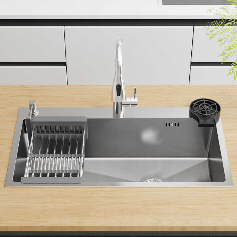 30" L Undermount Single Bowl Stainless Steel Kitchen Sink