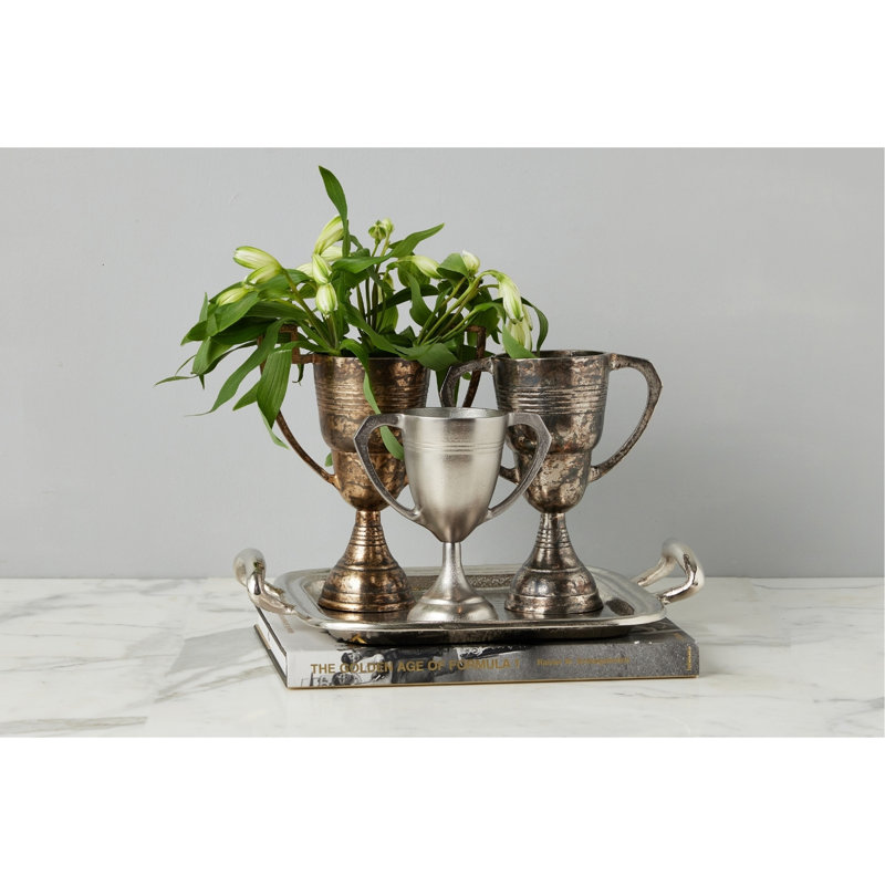 Vintage Metal Hotel Tray - 15.7"L x 12.7"W x 2"H