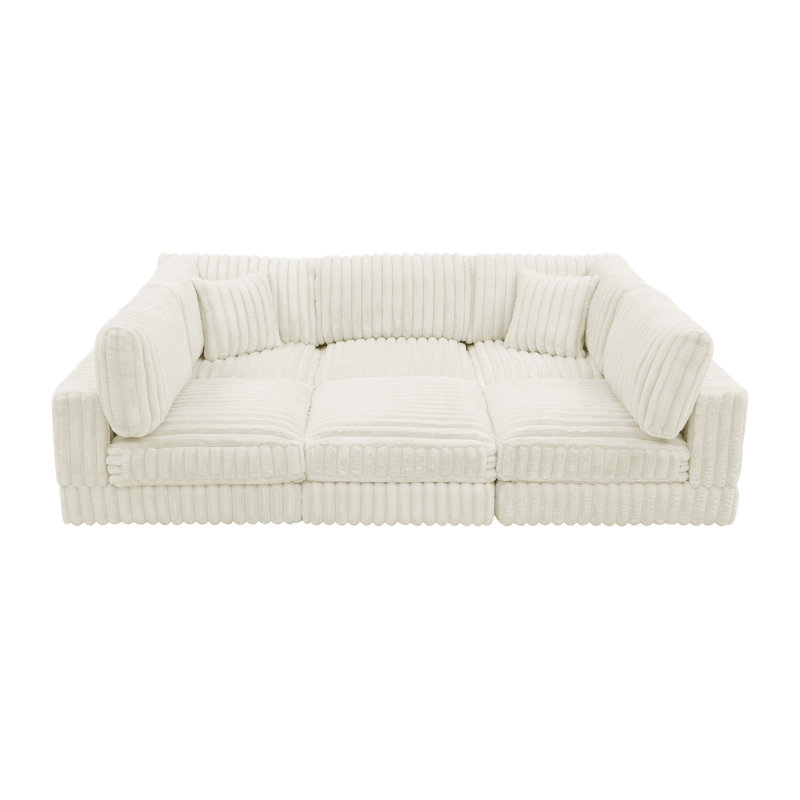 Cloud Haven Modular Sectional, Cream Corduroy