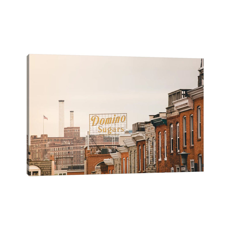 Federal Hill Baltimore Skyline by Ann Hudec - Print on Canvas, 45.72cm H x 66.04cm W x 3.81cm D, Wrapped Canvas