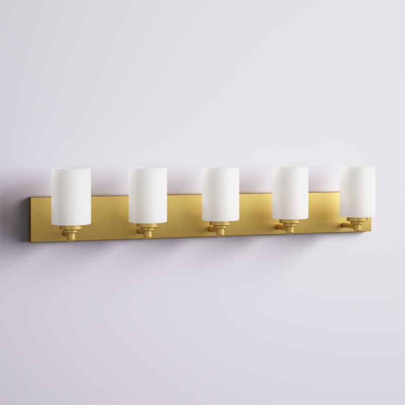 Éclairage pour meuble-lavabo à 5 lumières à intensité variable PASCALE, Or brossé