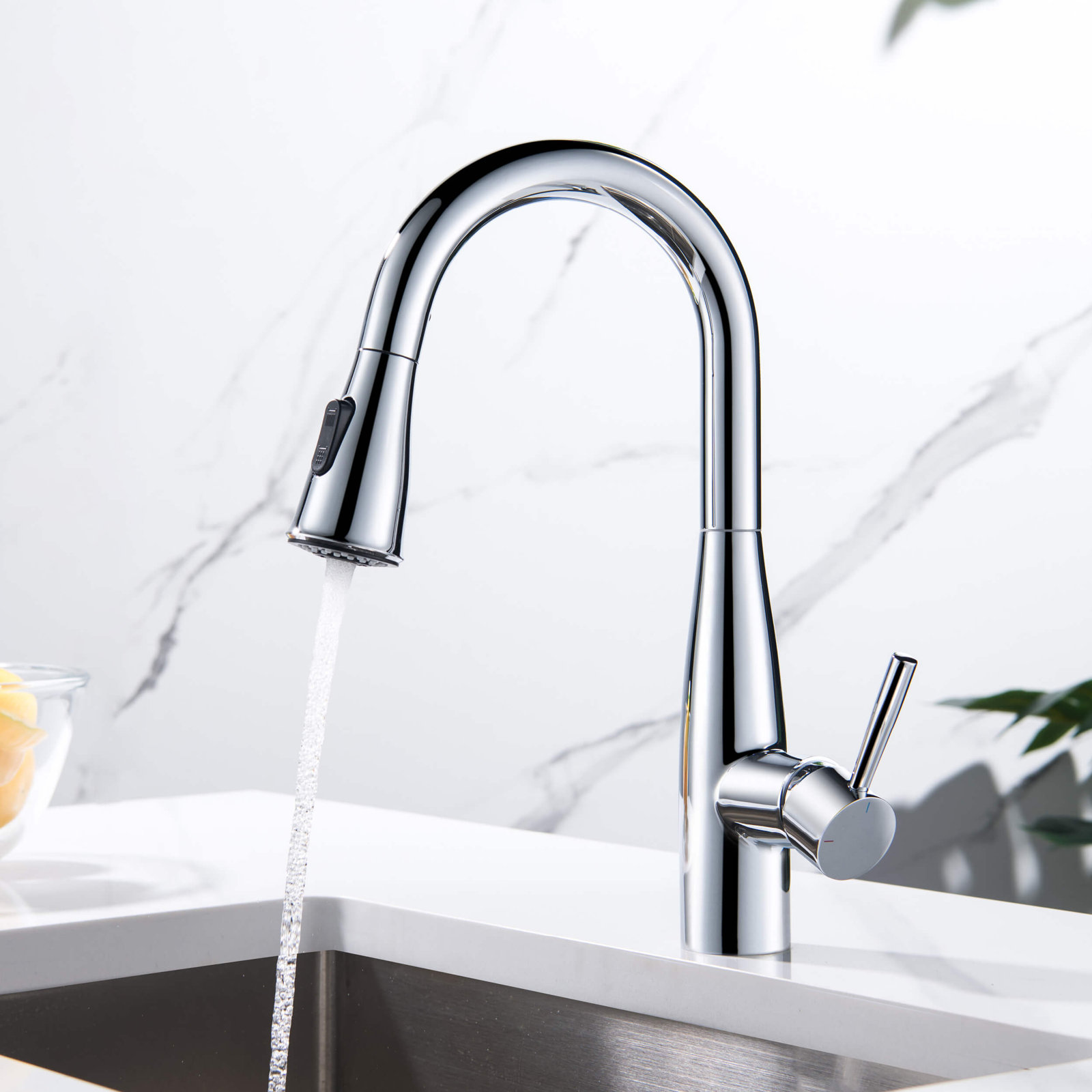 Bari Pull-Down Kitchen Faucet, Chrome
