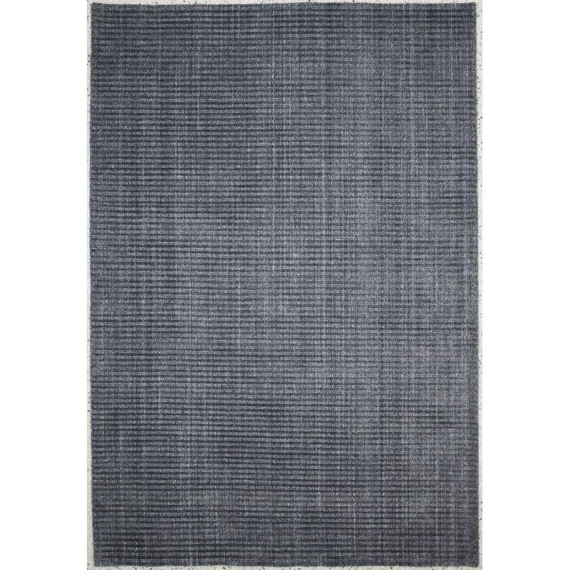 Tapis tissé à la main | Tapis en laine et bambou en soie moderne | Tapis d'intérieur gris anthracite de 7 mm d'épaisseur