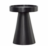 Blandon 16" Round Mango Wood End Table, Black