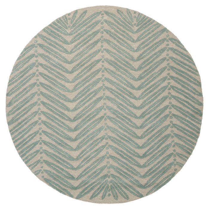 Tapis géométrique en laine / viscose touffeté à la main Martha Stewart, Rond 6 pi