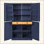 Grande armoire de rangement autoportante avec 2 tiroirs, 2 tablettes réglables, 8 tablettes de porte pour la cuisine, la salle à manger-129580981