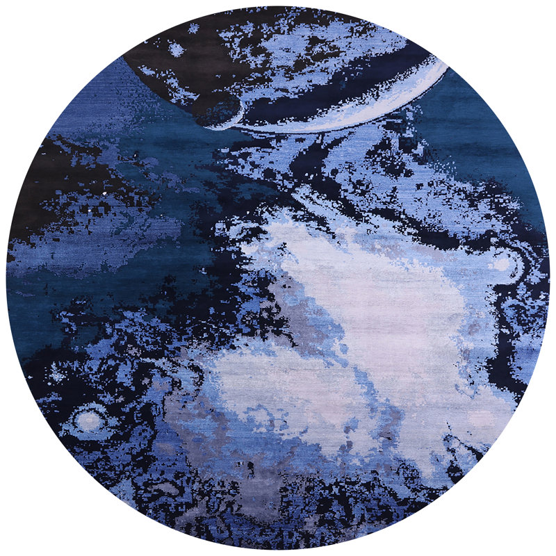 Abstract Indoor Rug, Round 8'