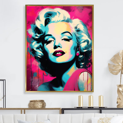Magenta Popart Monroe - femme, impression sur toile_105800