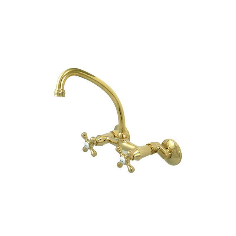High Arch Touchless Bridge Faucet, Polished Brass